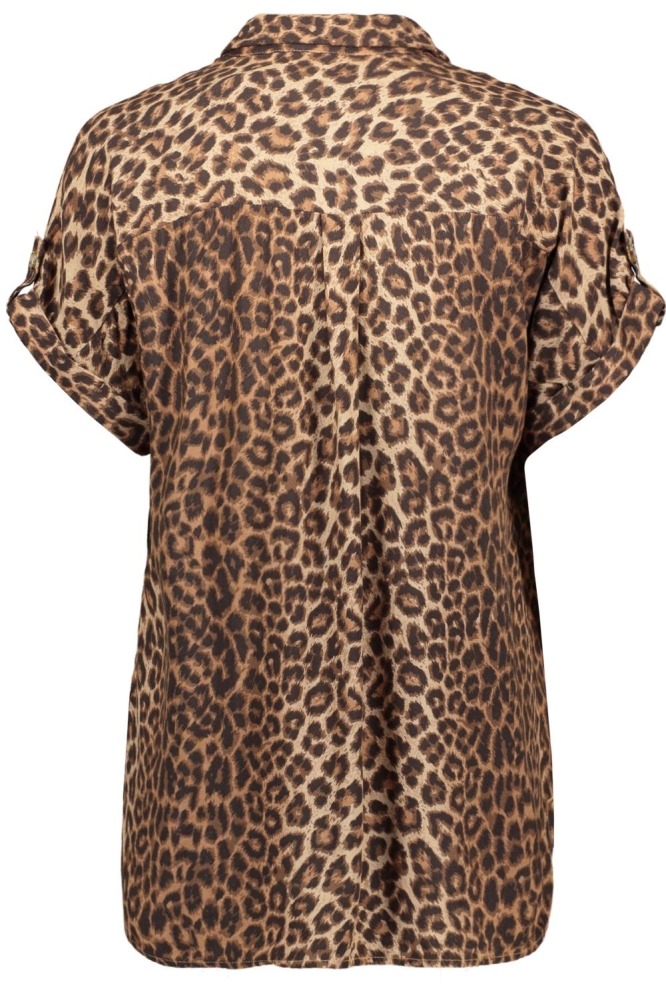VMBUMPY SS SHIRT AOP WVN GA NOOS 10331923 SILVER MINK/VMD LEOPARD